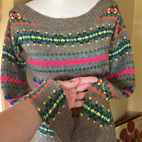 AMERICAN EAGLE OUTFITTERS Size S/P Wide Round Collar Nordic Graphic $79 NEW - Picture 11 of 11